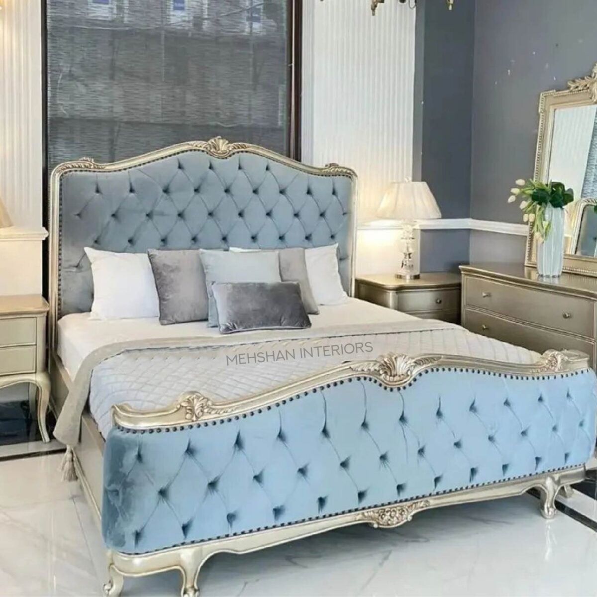 Fair Design King Size Bed-Mehshan Interiors