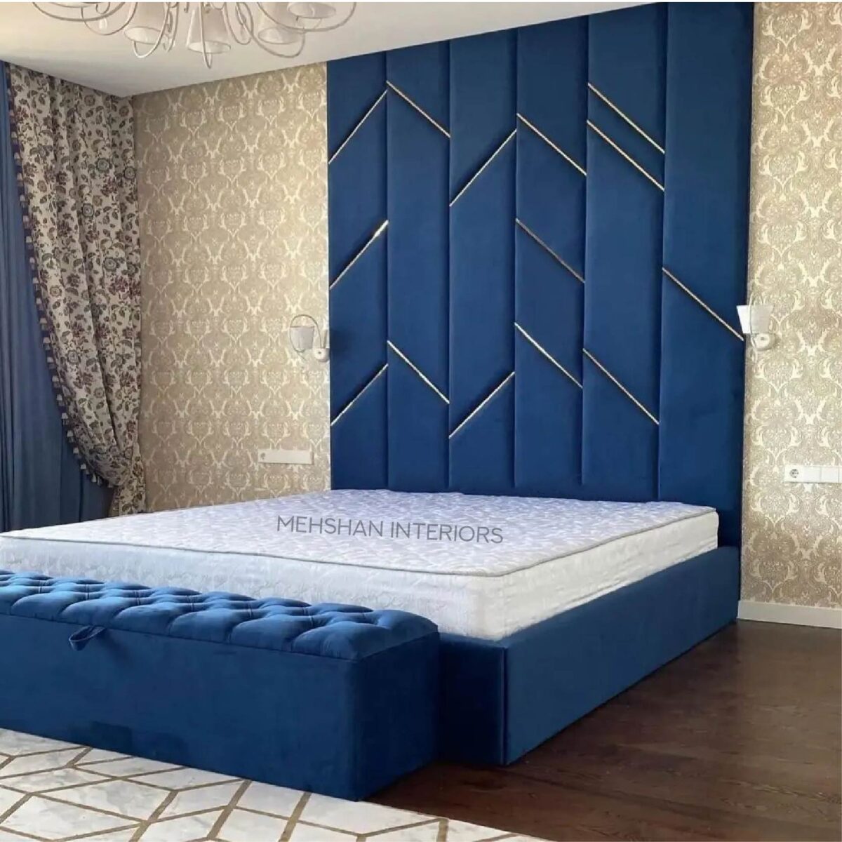 Blue King Size Bed