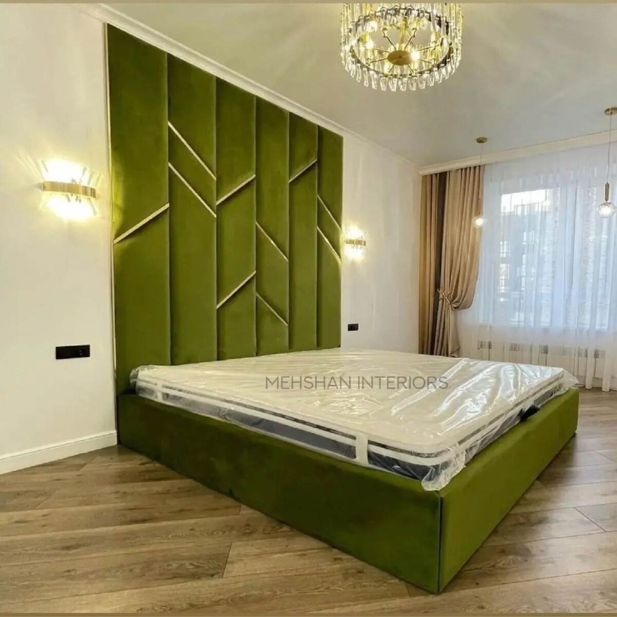 Green Design King Size Bed- Mehshan Interiors