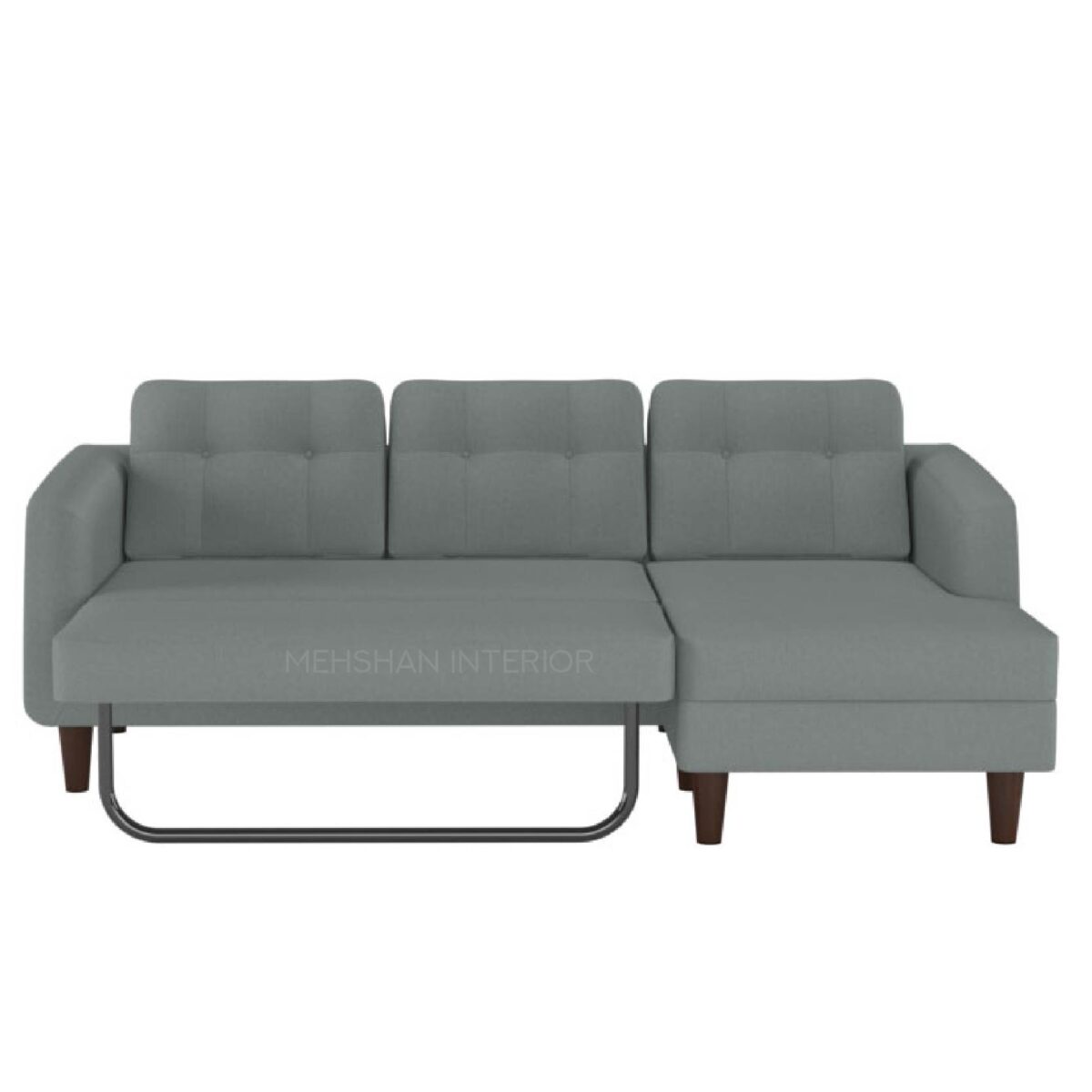 L Shape Sofa Cum Bed in Grey Color