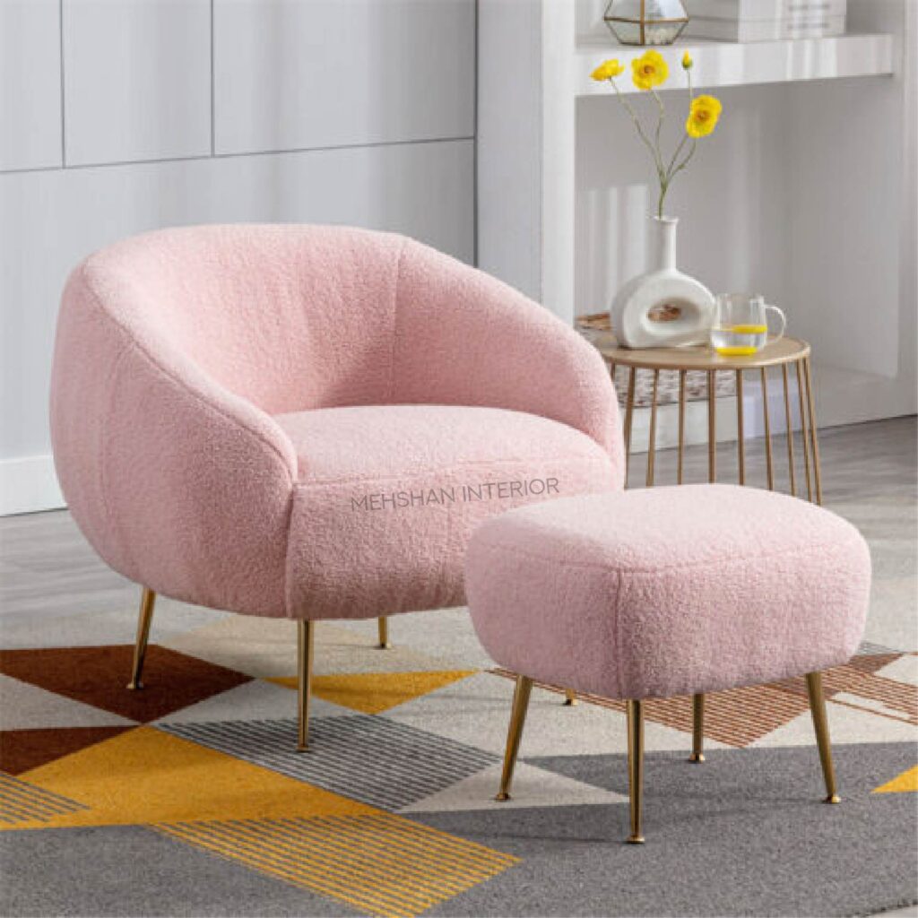 Relax Chair With Stool (Modern Pink)