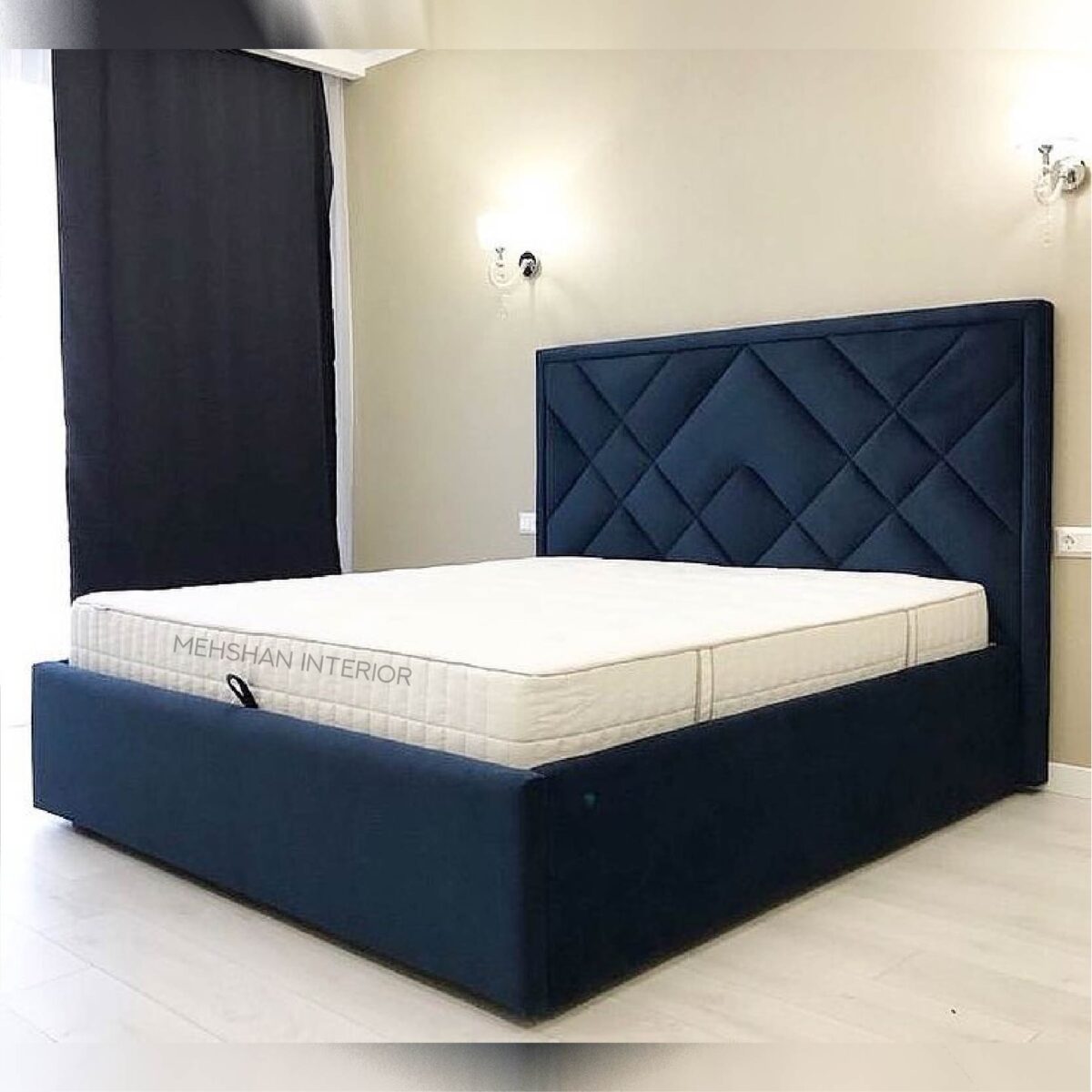 Bedroom | Navy Blue Queen Size Bed